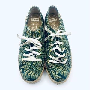 Keds Shoes Sneakers Triple Kick Platform Rifle Paper Co Palms Leaves Espadrilles
